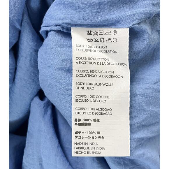 Anthropologie Cleobella India Midi Dress Blue Cotton Lotus Size Large No Belt - Picture 8 of 8